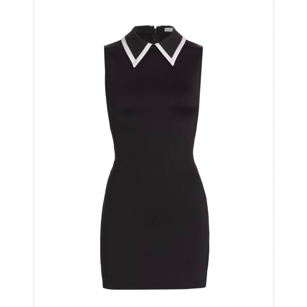 Alice + Olivia Black Mini Dress with White Collar